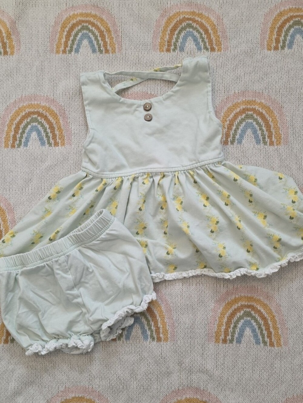 Love & Grow Size 3 Or 3t Floral Summer Outfit Set Smocked Brand